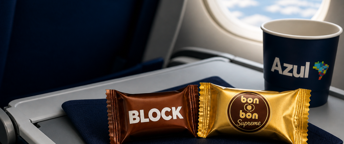Azul substitui sobremesas por chocolates em voos internacionais de longa duração - Imagem do artigo