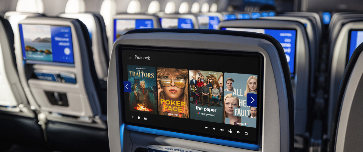United amplia portfólio de entretenimento e lança canal exclusivo da Peacock a bordo - Imagem do artigo