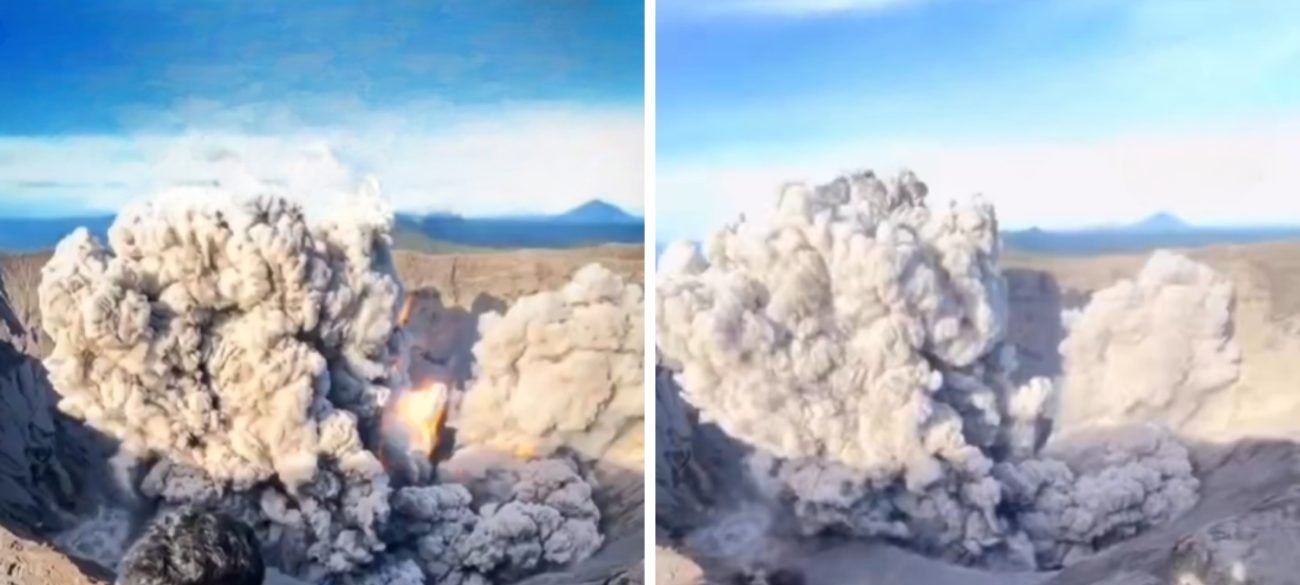 Vídeo flagra turistas em meio à erupção do vulcão Dukono e expõe falhas de segurança na Indonésia - Imagem do artigo original