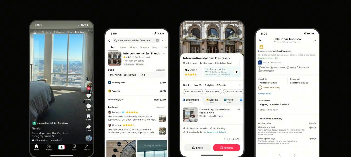 TikTok GO integra reservas de hotéis e passeios ao feed e acelera disputa no turismo digital - Imagem do artigo