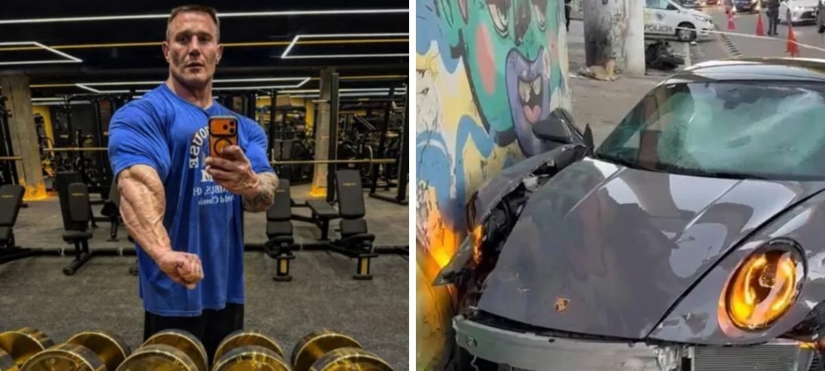 Porsche conduzido pelo fisiculturista Fábio Giga se desgoverna e atinge cinco veículos na zona sul de São Paulo - Imagem do artigo