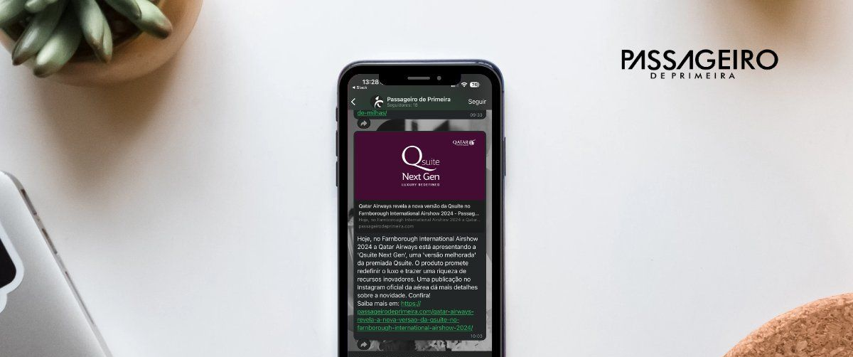 Passageiro de Primeira lança canal gratuito no WhatsApp para alertar em tempo real sobre promoções de milhas - Imagem do artigo