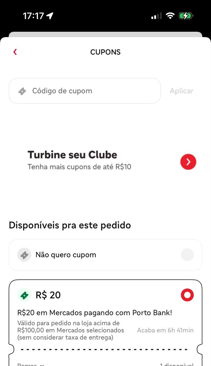 Porto Bank libera cupons de até R$ 40 no iFood e amplia disputa por benefícios em cartões Visa - Imagem do artigo original