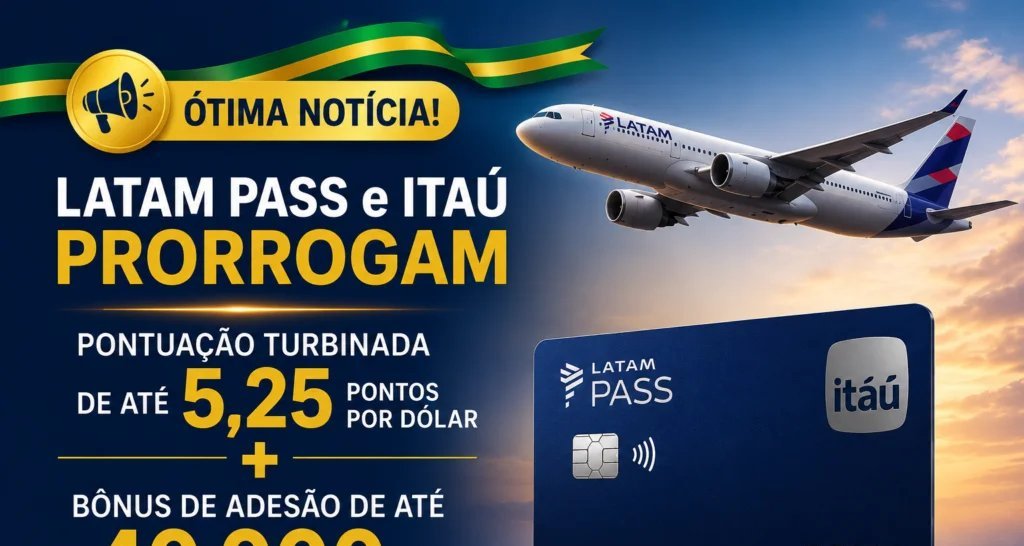 LATAM Pass e Itaú estendem campanha: até 5,25 milhas por dólar e bônus de 40 mil pontos seguem válidos - Imagem do artigo